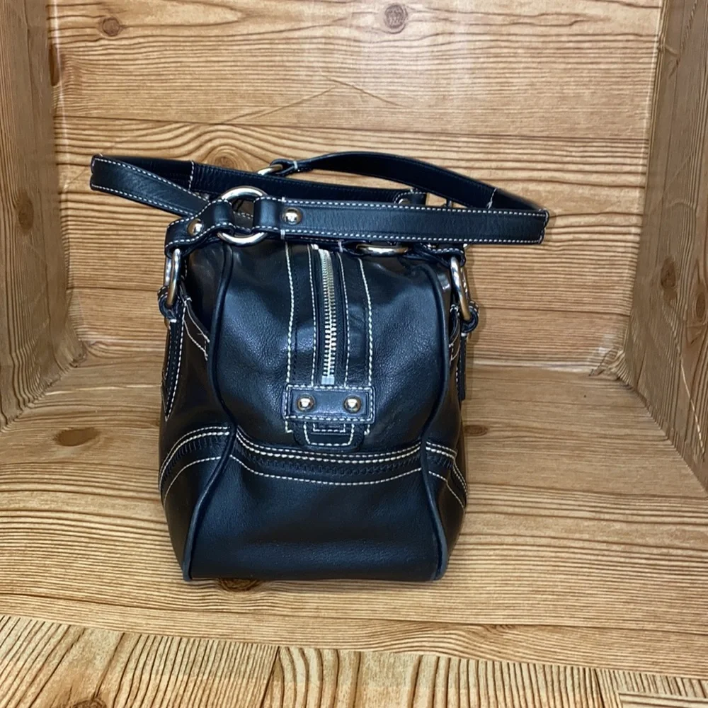 Coach vintage Black Leather Soho barrel Satchel EUC 9.9/10 carryall 💯🔥🗽🔥🔥🔥_2